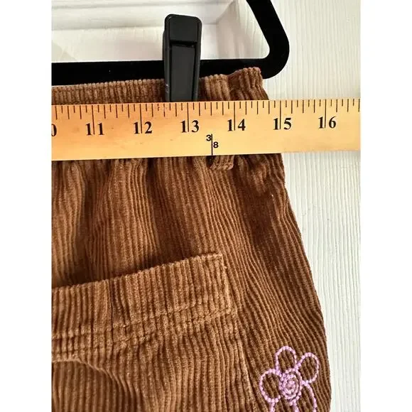 Urban Outfitters Brown Corduroy Embroidered Beach Pants Size Medium - Picture 6 of 8